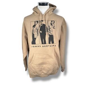 Jonas Brothers The 2023 Tour Hoodie Men’s XL Brown Drawstring Graphics Pullover